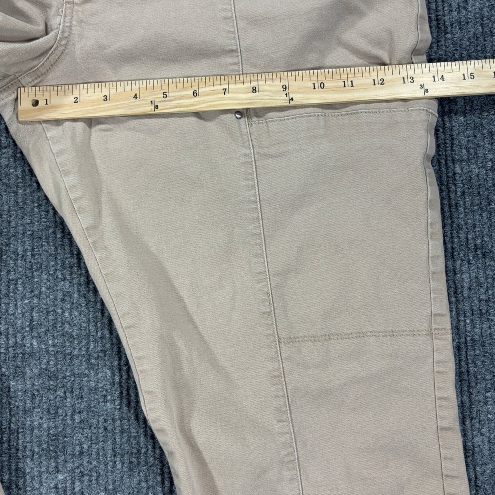 Lee Modern Series Straight Fit Pants Women 22W Tan Khaki Utility Zipper Pockets - Picture 7 of 14